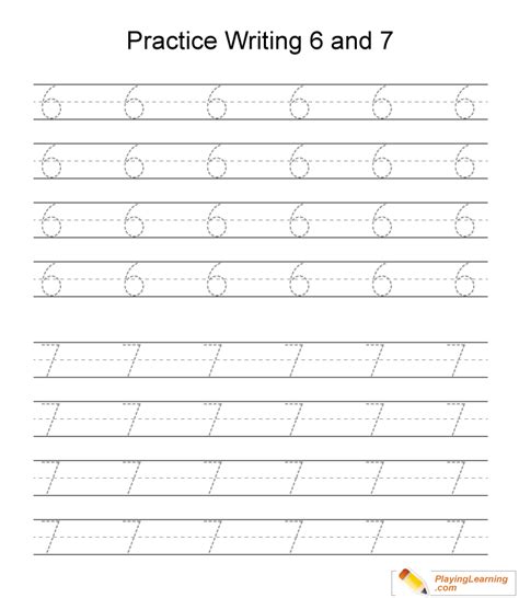 Numbers 6 And 7 Worksheets
