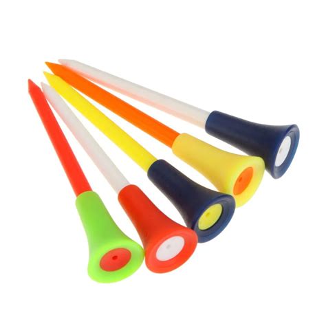 Golf Tees Golf Accessories 100 Pcsbag Multi Color Plastic Golf Tees 83mm Durable Rubber Cushion