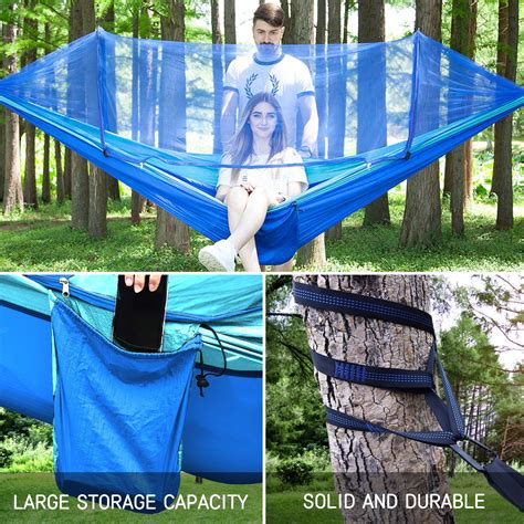 Hammock With Mosquito Net Camping Hammock Parachute Fabric Camping Hammock Portable Nylon