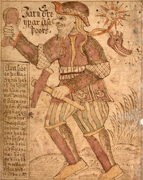 Thor Manuscript Art Norse Norse Myth Norse Pagan