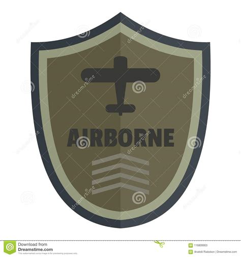Airborne Icon Logo Flat Style Stock Vector Illustration Of America