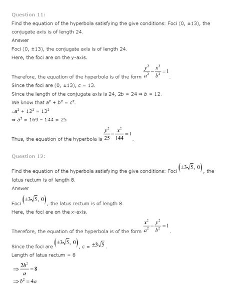 Ncert solutions for class 11 maths. Conic Sections, Class 11 Mathematics NCERT Solutions