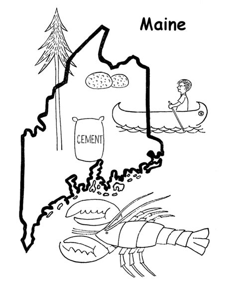 Maine State Symbols Coloring Pages Coloring Pages