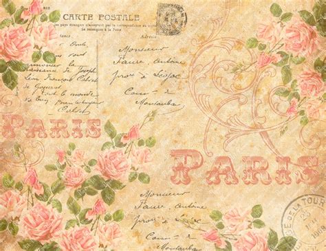 Shabby Chic Collage Sheet Vintage Pink Roses Scrapbooking