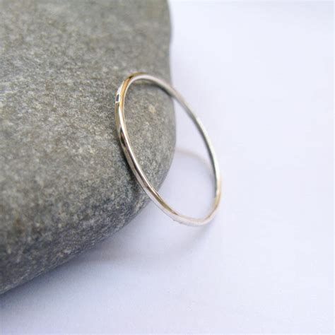 1mm Thin Stacking Ring Sterling Silver Slim Ring Simple