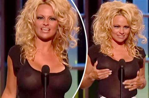 Busty Pamela Anderson Gets Touchy Feely In See Through Top Daily Star