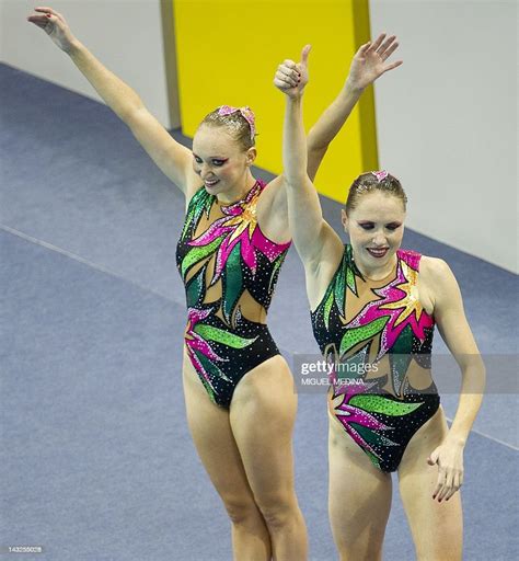 anastasia gloushkov and inna yoffe of israel gestures in the final news photo getty images