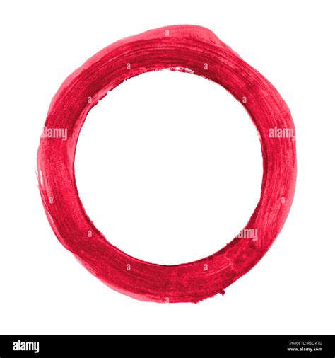Red Unevenly Painted Circle Stock Photo Alamy
