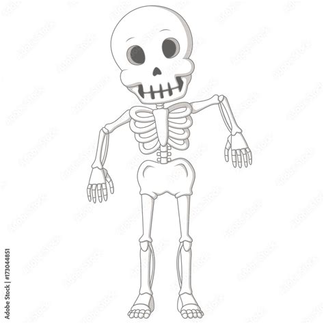 Cartoon Funny Human Skeleton Dance Stock Vector Adobe Stock