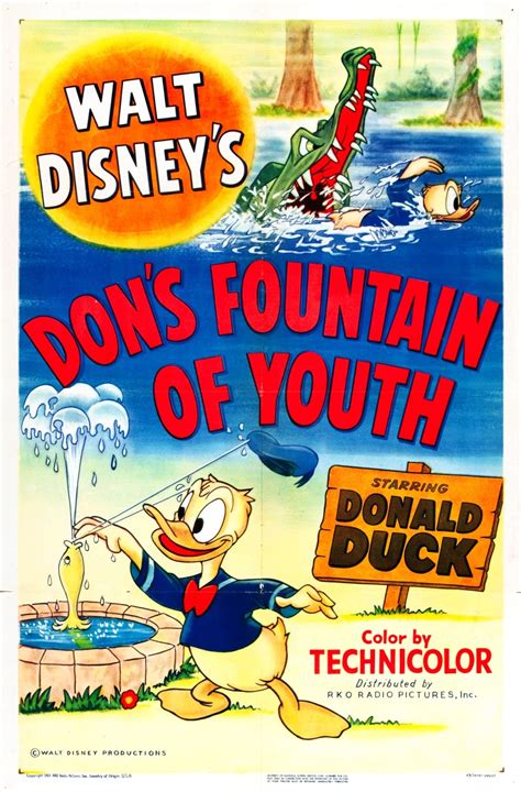 Vintage Donald Duck Movie Poster Dons Fountain Of Youth