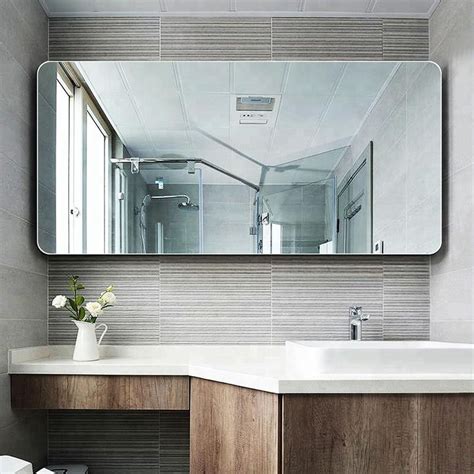 24 Frameless Mirror Ideas And Lighting Glass Vanity Restroom Mirror Wall Bathroom