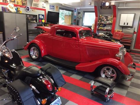 Cool Home Hot Rod Garage With Racedeck Garage Flooring Tiles Garage Orange County Par