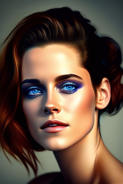 Lexica Close Up Portrait Of Kristen Stewart Front Face Blue Eyes No Makeup