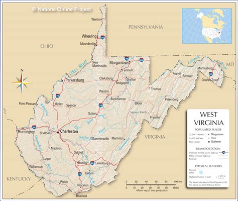 Reference Maps Of West Virginia Usa Nations Online Project