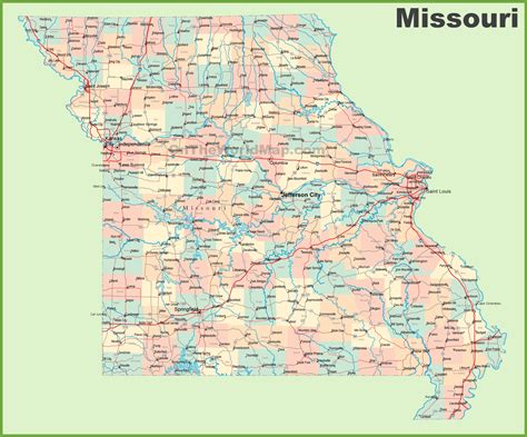 Missouri Zip Code Map With Cities Map