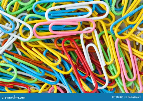 Many Colorful Paper Clips Stock Image Image Of Concepts 19134311