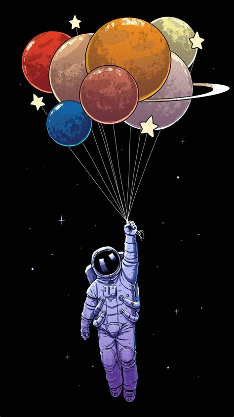 Illustration Astronaut Cartoon Graphic Design Balloon