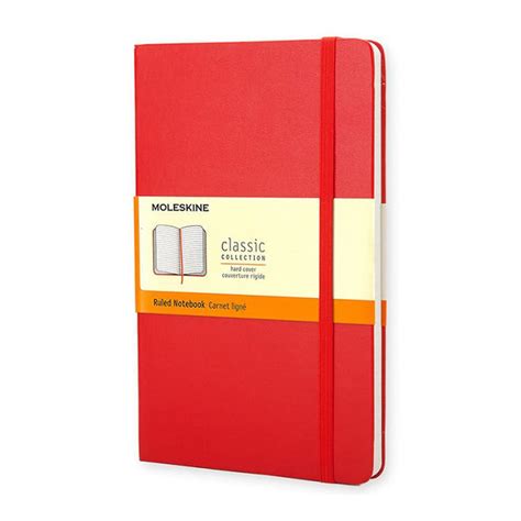 Classic Notebook Pocket Ruled Red Hard