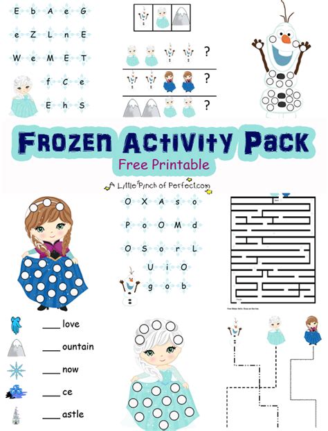 Disney Frozen Inspired Free Printable Activity Pack For Kids A Little