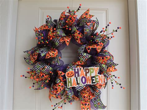 Diy Mesh Happy Halloween Wreath The Wreath Depot