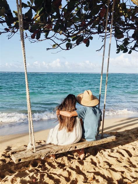 Beach Swing On Oahu Beach Swing In Laie Couple In Love Travel Bloggers Travel Bloggers