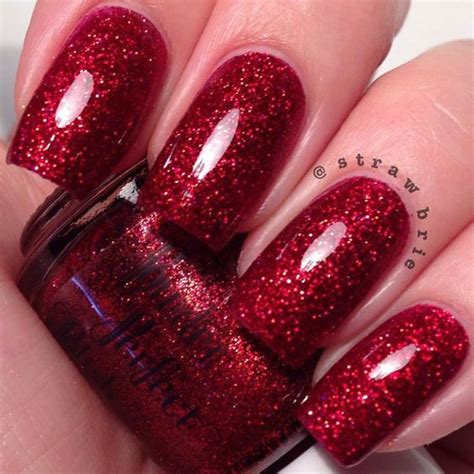 Party Nails Inspiration Red Glitter Nail Polish Red Sparkly Nails