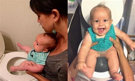 Mum Of Five Ditches Nappies And Just Holds Her Babies Over The Loo Or