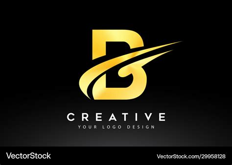 Creative B Letter Logo Design With Brush Swoosh Vector Image
