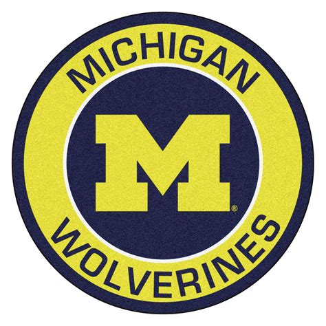 27 Yellow And Blue Ncaa University Of Michigan Wolverines Rounded Door