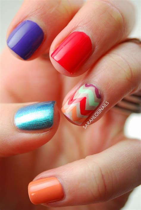 Hawaii Chevron Accent Nail Sarah Lou Nails Accent Nails Nails Nail Desighns