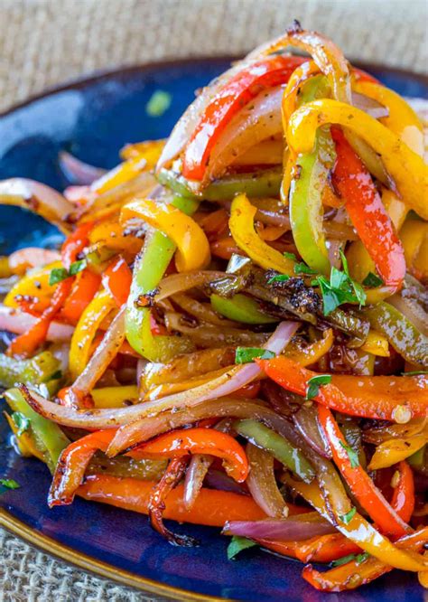 Easy Fajita Vegetables Made In The Cast Iron Skillet With A Homemade