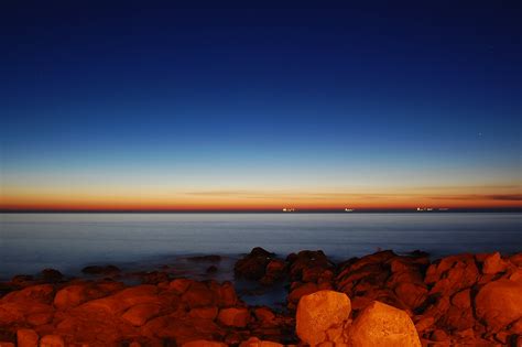 Wallpaper Sunlight Lights Ship Dark Sunset Sea Bay Rock Shore
