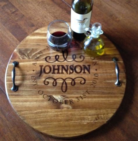 Maybe you would like to learn more about one of these? Items similar to Wine Barrel Tray, Wooden Serving Tray ...