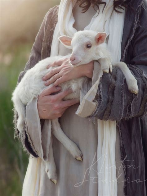 Jesus Christ Holding Lamb Religious Painting Christian Art Etsy