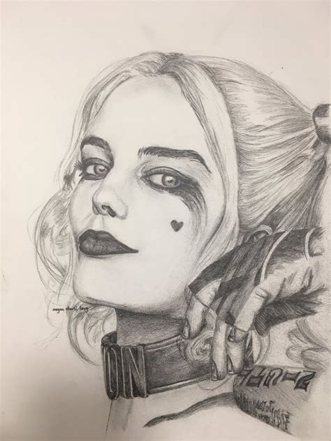 Easy Harley Quinn Pencil Drawing
