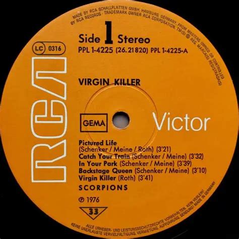 Virgin Killer Scorpions Vinyl Recordsale