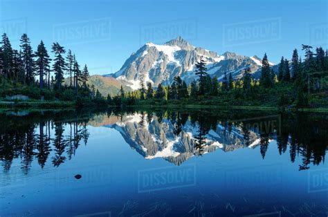 Reflection Of Mount Shuksan In Picture Lake Mt Baker Snoqualmie