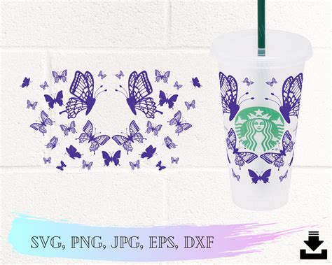 Free 51 Butterfly Cup Wrap Svg SVG PNG EPS DXF File