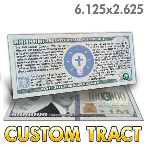 Custom Tract Novel Gospel Million Dollar Bill