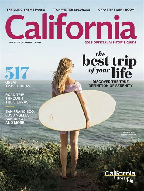 California Official State Visitors Guide Official State Map And Road