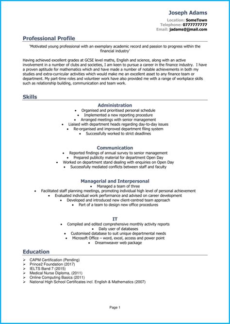 Skills Based Cv Example Functional Cv How To Write A Good One