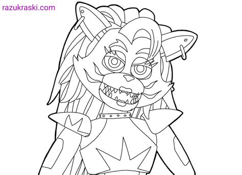 Coloring Page Roxanne Wolf Fnaf Security Breach Print Free Coloring Home