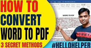 How To Convert Word to Pdf Without Losing Formatting or Changing Font | 3 SECRET METHODS