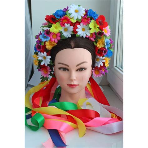 Ukrainian Wreath Flower Headdress Head Vinok Hoop Lush Crown For Women