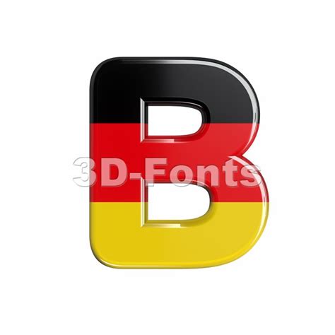 Capital German Letter B Upper Case Font On White Background
