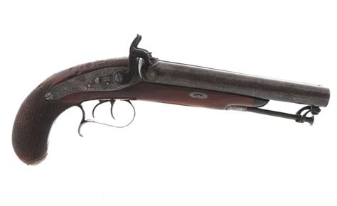 Howdah Double Barrel Pistol By Dunn London Circa 1820