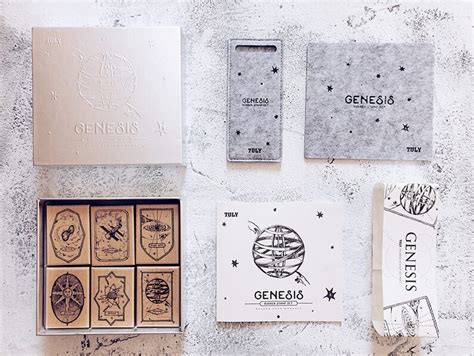 Genesis Rubber Stamp Set Wooden Galaxy Themed Stamps Space Etsy