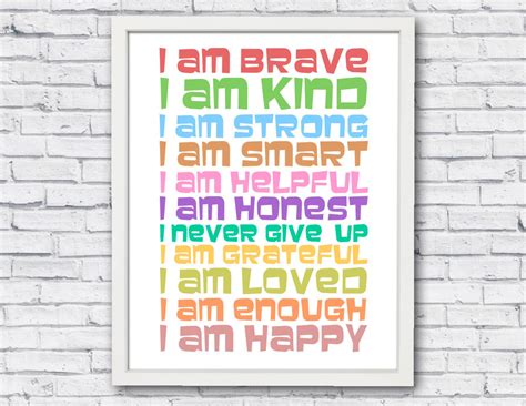 I Am Smart Kind Strong Honest Brave Loved Kids Etsy