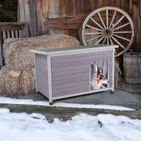 Aivituvin Outdoor Heated Dog House Insulated Dog Kennel