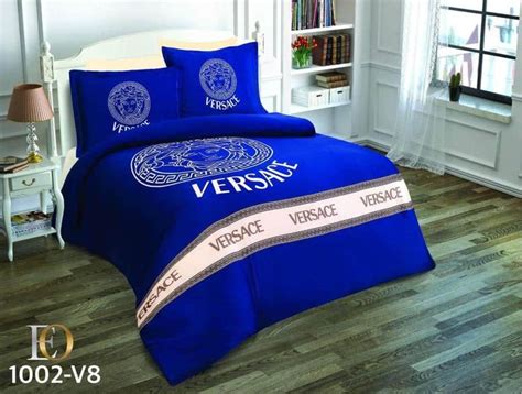 Versace Blue Sheet In 2021 Versace Bedding Designer Bed Sheets Bed